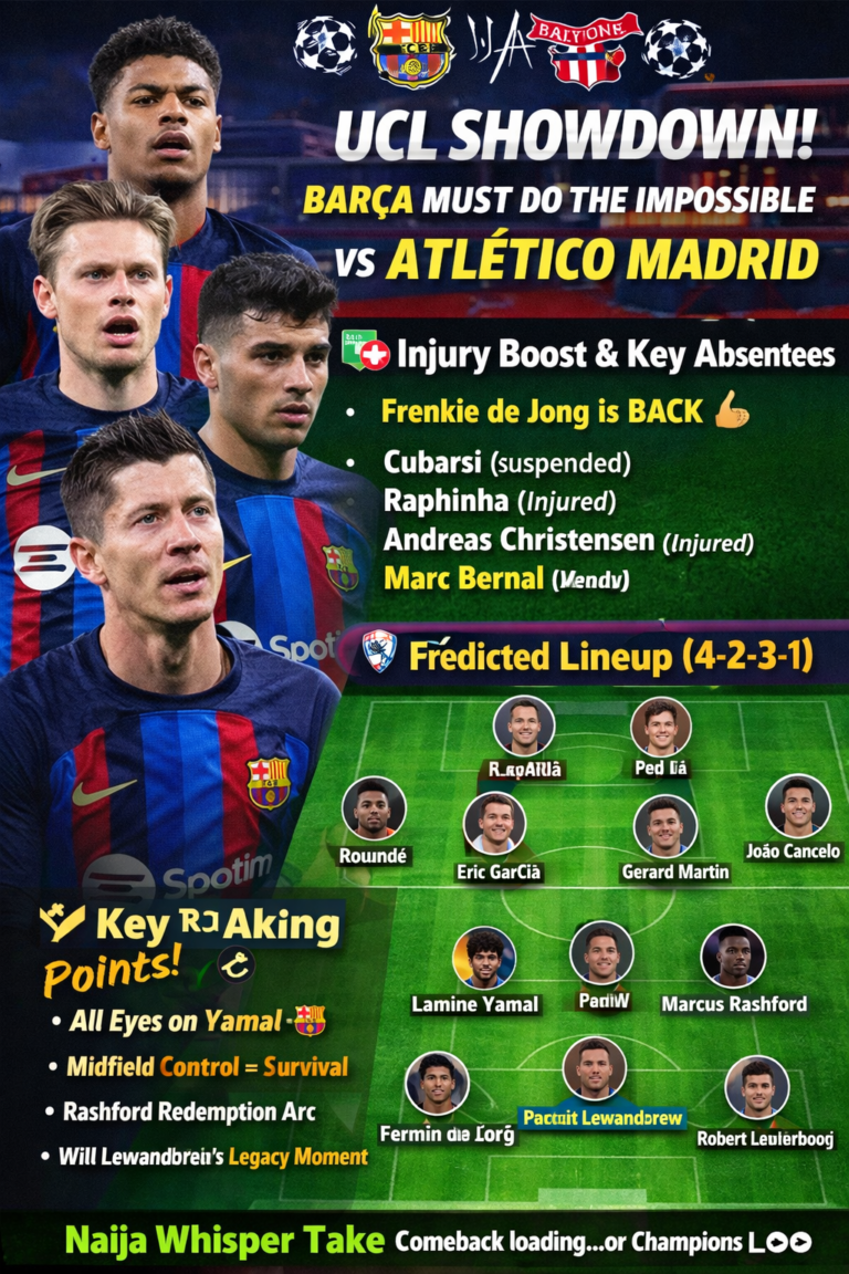 UCL Showdown: Barça Must Do the Impossible vs Atlético Madrid 🔥